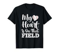 Mi corazón está en Ese Campo béisbol softbol corazón Camiseta
