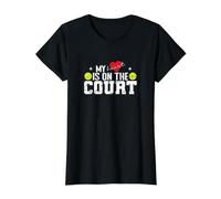 Mi corazón está en la cancha Camiseta gráfica económica, Mujer, Negro, S