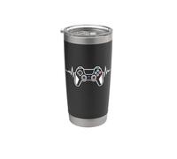 Mi corazón late como un verdadero jugador con un controlador Vaso térmico de acero inoxidable de doble pared