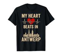 Mi corazón late en Amberes Bélgica City Pride Camiseta