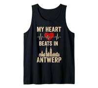 Mi corazón late en Amberes Bélgica City Pride Camiseta sin Mangas