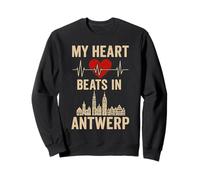 Mi corazón late en Amberes Bélgica City Pride Sudadera