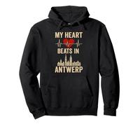 Mi corazón late en Amberes Bélgica City Pride Sudadera con Capucha
