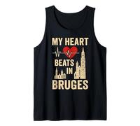 Mi corazón late en Brujas Bélgica City Pride Camiseta sin Mangas
