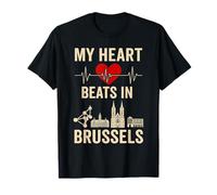 Mi corazón late en Bruselas Bélgica Capital Camiseta