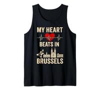 Mi corazón late en Bruselas Bélgica Capital Camiseta sin Mangas