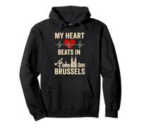 Mi corazón late en Bruselas Bélgica Capital Sudadera con Capucha