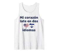 Mi corazón Late en Dos Idiomas US El Salvador Hearts Camiseta sin Mangas