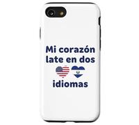 Mi corazón Late en Dos Idiomas US El Salvador Hearts Carcasa para iPhone SE (2020) / 7/8