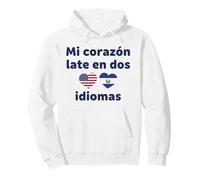 Mi corazón Late en Dos Idiomas US El Salvador Hearts Sudadera con Capucha