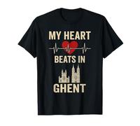 Mi corazón late en Gante Bélgica City Pride Camiseta