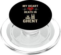Mi corazón late en Gante Bélgica City Pride PopSockets PopGrip para MagSafe