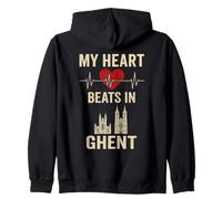 Mi corazón late en Gante Bélgica City Pride Sudadera con Capucha