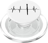 Mi corazón late para clarinete Línea del corazón PopSockets PopGrip para MagSafe