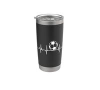 Mi corazón late por el cardiograma de un futbolista Vaso térmico de acero inoxidable de doble pared