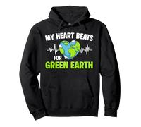 Mi corazón Late por el Planeta Verde del Día de la Tierra Estudiantes Maestros Sudadera con Capucha