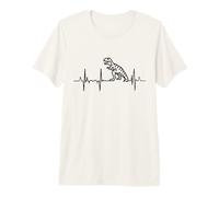Mi corazón Late por los Dinosaurios Línea del corazón Camiseta Premium