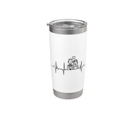 Mi corazón late por mi boda Cardiograma de pareja Vaso térmico de acero inoxidable de doble pared