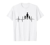 Mi corazón late por mis hijos Papa Pulse Line Camiseta