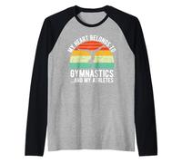 Mi corazón Pertenece a la Gimnasia y a mis Atletas Gimnasia Camiseta Manga Raglan