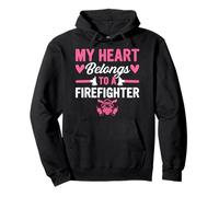 Mi Corazón Pertenece A Un Bombero Marido Esposa Esposa Cónyuge De Fuego Sudadera con Capucha