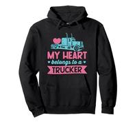 Mi corazón Pertenece a un Camionero - Cute Love Trucker Wife Sudadera con Capucha