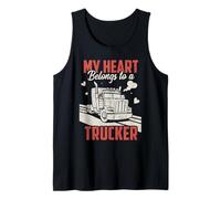 Mi corazón Pertenece a un Conductor de Camionero Semi Truck Driving Camiseta sin Mangas
