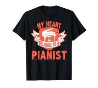 Mi Corazón Pertenece a un Pianista Amor Piano Camiseta