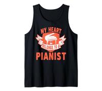 Mi Corazón Pertenece a un Pianista Amor Piano Camiseta sin Mangas