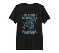 Mi corazón Pertenece a un zoológico de Aves Peafowl Camiseta Premium