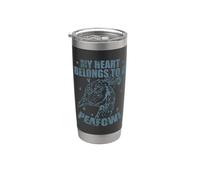 Mi corazón pertenece a un zoológico de aves Peafowl Vaso térmico de acero inoxidable de doble pared