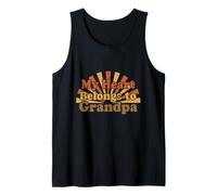 Mi corazón Pertenece al Abuelo Retro Groovy Sunset Vintage Camiseta sin Mangas