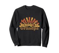 Mi corazón Pertenece al Abuelo Retro Groovy Sunset Vintage Sudadera