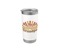Mi corazón pertenece al abuelo Retro Groovy Sunset Vintage Vaso térmico de acero inoxidable de doble pared