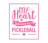 Mi corazón pertenece al pickleball, refrán "pickleball", cita impresa. Calcomanías de pared de papel adhesivo 65.6x79.7cm Cultura del tatuaje Rosa