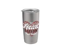 Mi corazón se acelera para los amantes de los encurtidos fritos Vaso térmico de acero inoxidable de doble pared