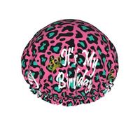 Mi Corona De Cumpleaños Con Estampado De Leopardo Gorro Ducha Mujer Lavable Gorro De Pelo Ajustable Bonnet Para Hogar Salón Viajes