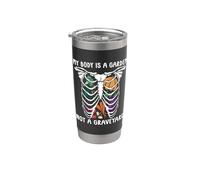Mi cuerpo es un jardín ama el estilo de vida a base de plantas Dieta vegana Vaso térmico de acero inoxidable de doble pared