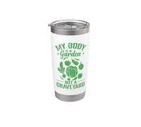 Mi cuerpo es un jardín, no un cementerio vegano Vaso térmico de acero inoxidable de doble pared