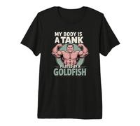 Mi Cuerpo es un Tanque pilotado por un Gimnasio autodeprecante Goldfish Camiseta Premium