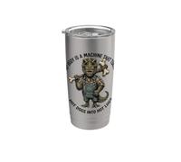 Mi cuerpo es una máquina que convierte a los perros calientes en un dinosaurio de troncos calientes Vaso térmico de acero inoxidable de doble pared