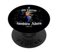 Mi Cuerpo Tambien Adora Culto Danza Cristiana Salmos 150 PopSockets PopGrip Adhesivo