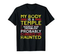 Mi Cuerpo Un Templo Antiguo Desmoronamiento Maldito Sarcasmo Embrujado Camiseta gráfica económica