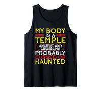 Mi Cuerpo Un Templo Antiguo Desmoronamiento Maldito Sarcasmo Embrujado Camiseta sin Mangas