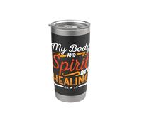 Mi cuerpo y espíritu Café Ansiedad Conciencia Salud mental Vaso térmico de acero inoxidable de doble pared
