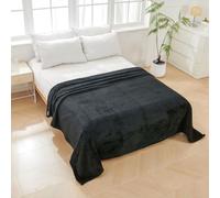 Mi Dekor- Manta para Sofa y Cama - Polar, Hipolargénica, Familiar, Ligera y Calida, Multiusos, Microfibra, Suave, Transpirable, Manta para Invierno, Apta para Lavadora, (Negro, 220x240 cm)