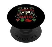 Mi Deseo navideño es Que los glúteos Sean Divertidos: Entrenamiento físico PopSockets PopGrip Adhesivo