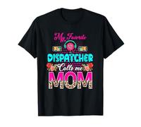 Mi despachador Favorito me Llama mamá Leopard Flowers Family Camiseta