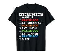 Mi día Alabanza Dios Canta Baile Adoración Mamá Papá Alabador Camiseta gráfica económica, Hombre, Negro, S