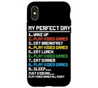 Mi Día Despertar Jugar Videojuegos Comer Desayuno Jugar V Carcasa para iPhone X/XS